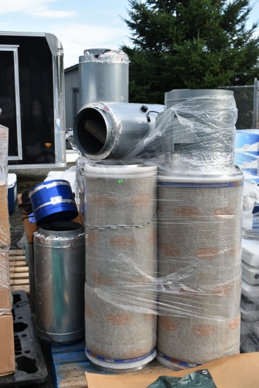 PALLET OF CARBON FILTERS & FANS! 4-4