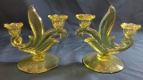 RARE EARLY HEISEY HEISEY CANDLESTICK PAIR!