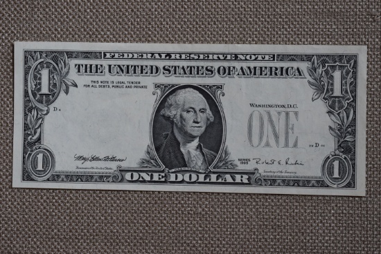 MEGA RARE OVERPRINT $1 BILL!!! O/A