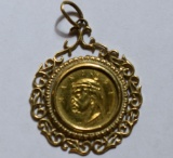 VENEZUELAN GOLD COIN PENDANT!!