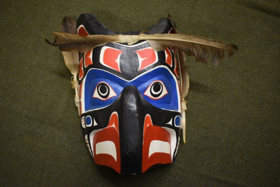 " CARL SIMEON" CERIMONIAL NATIVE AMERICAN MASK!!
