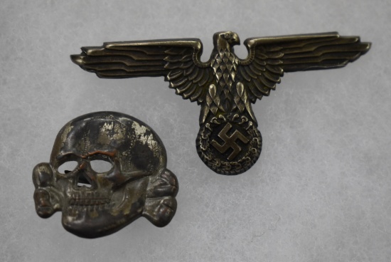 WWII SS CAP INSIGNIA & EAGLE!!