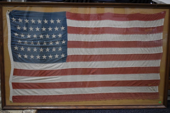 FRAMED 48 STAR U.S. FLAG!!!
