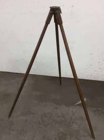 Vintage Wooden Transit Tri-pod Approx. 59"l. Estimated Shipping And Handli