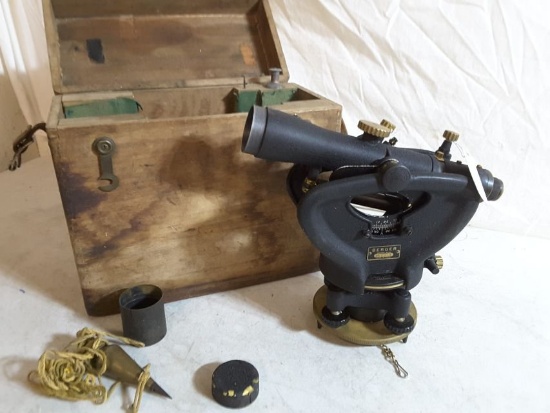 Berger 2t-2013 Transit W/original Wooden Case Approx 12"w X Approx. 9"h W/