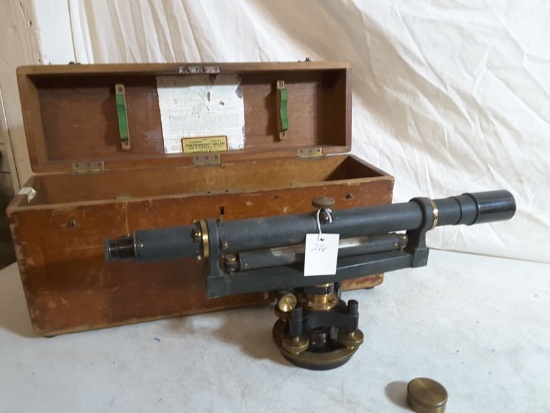 Buff & Buff Mfg. Co. S/n 31979 Vintage Transit/level 18"w & 8"h In Original