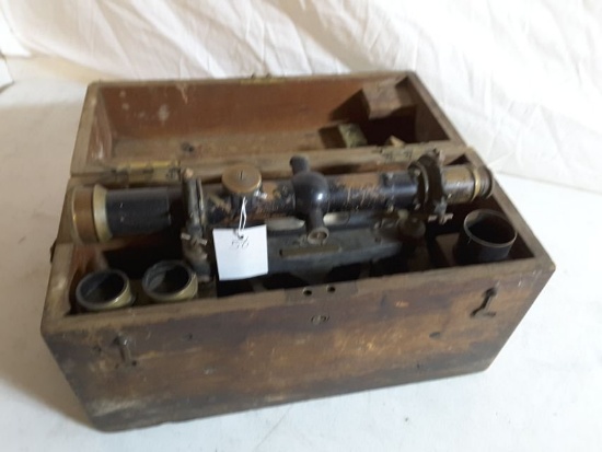 F. Weber Co. Philadelphia No.6133 Vintage Survey Transit W/vintage Wood Cas