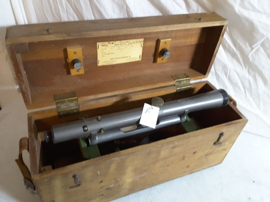 Brunson #563983 Approx. 18"l X Approx. 9"t Vintage Survey Transit W/ Wooden