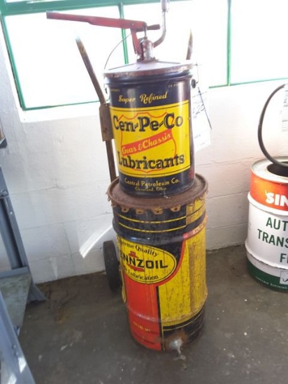 2- Grease & Oil Can, 1 Is Cen-pe-co Lubricants & Pennzoil