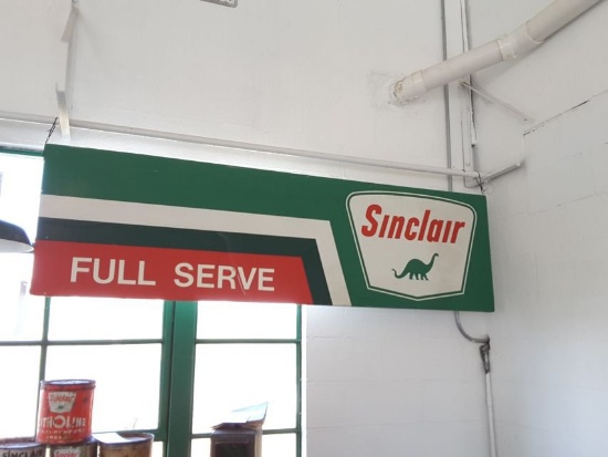 Approx. 2't X Approx. 7 1/2'w Sinclair Full Serve Single Sided Metal Sign