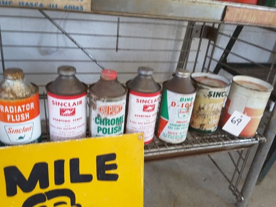 Contents Of Shelf Mostly Sinclair Oil Tin
