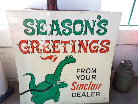 Double Sided Seasons Greetings Sinclair Dealer Sign