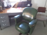 Vintage Desk & 2- Commercial Chairs