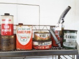 Contents Of Shelf Mostly Sinclair Oil Tin