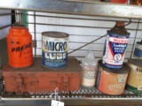 Contents Of Shelf Mostly Sinclair Oil Tin