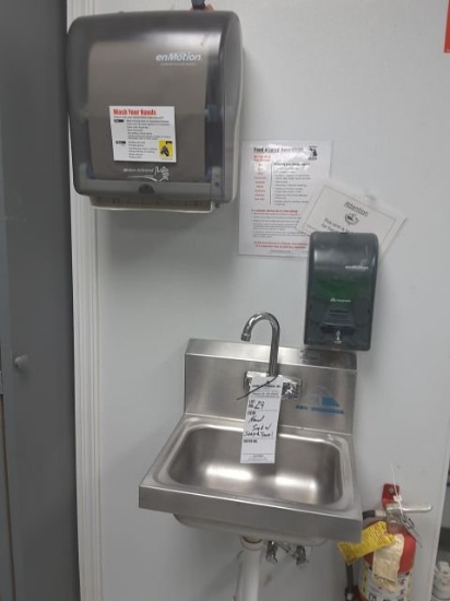 Hand Wash Stainless Steel Sink Station, Soap & Towel Dispensers