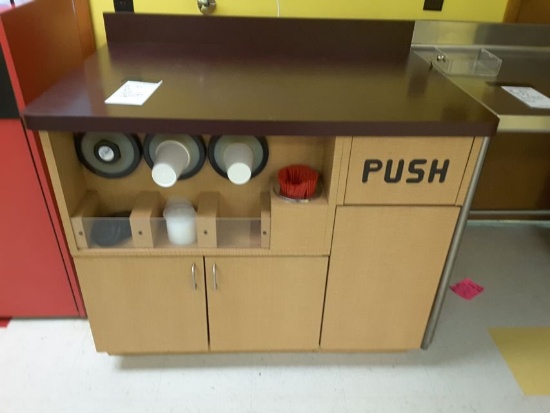 Cup Dispenser Cabinet & Trash Recept