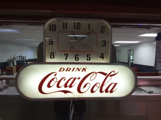 Good Drink Coca-colar Advertising Lighted Clock 25"w X Approx. 17"t