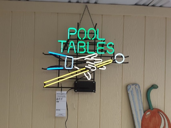 Working Pool Tables Neon Lighted Sign