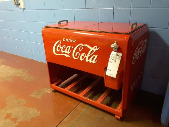 Approx. 42"w Repainted Embossed Drink Coca-cola Cooler Chest