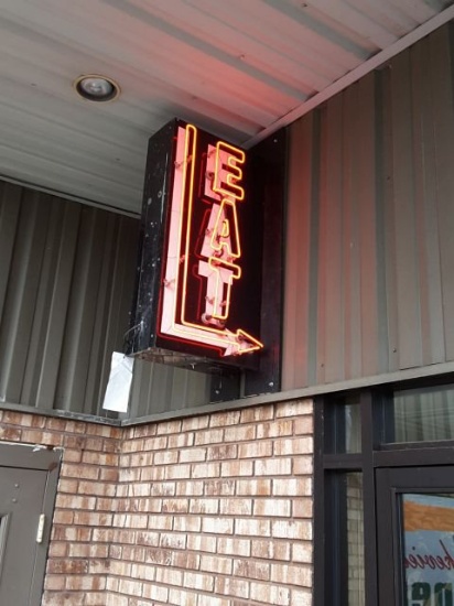 Approx. 36"t X Approx. 20"w Neon Eat W/angle Arrow Sign, 1 Side Working