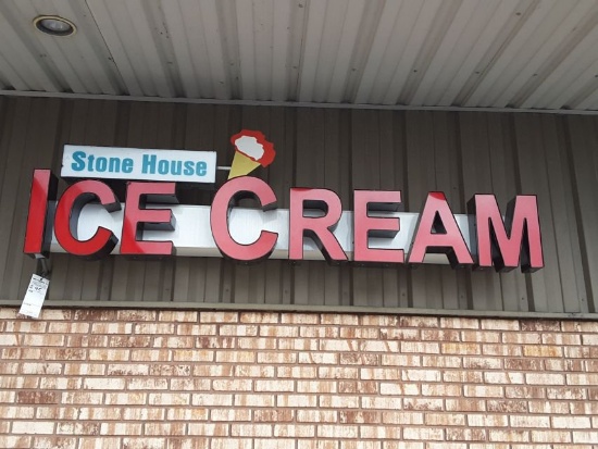 Stonehouse Approx. 8'l, 24"t Lighted Ice Cream Sign