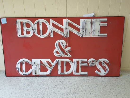 Approx. 4't X Approx. 8'l Bonnie & Clyde's Neon Sign, Transformer Not Worki