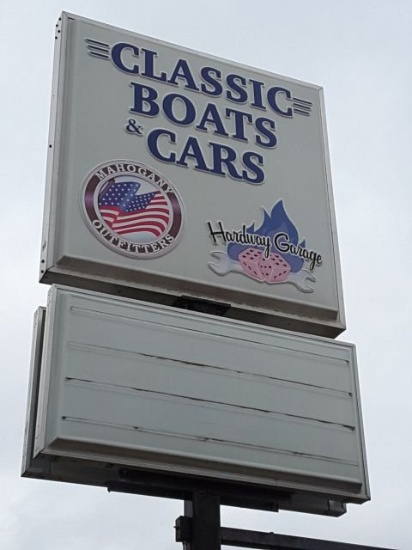 Approx. 20't Double Sided Boats & Cars Lighted Retail Sign, To Be Removed