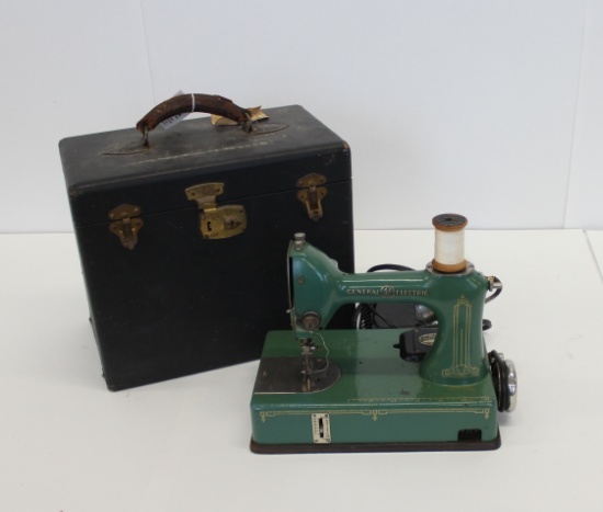 Green General Electric Sewing Machine With Case