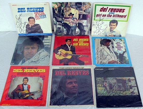 LOT OF DEL REEVES LP VINYL RECORDS- AUTOGRAPHED