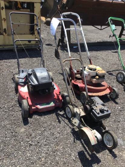 2 old mowers and edger