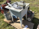 Skid of miscellaneous including older air compressor