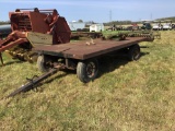 Nice 12.5 diamond plate steel hay rack wagon w/hoist