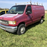 1999 Ford power stroke V8 diesel van lot of rust - runs 210,000 miles