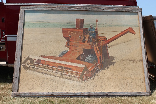 9.5X6.5' MURAL OF CASE 1010 OPEN STATION COMBINE -CAME FROM THE LECLAIR HOTEL IN MOLENE, IL