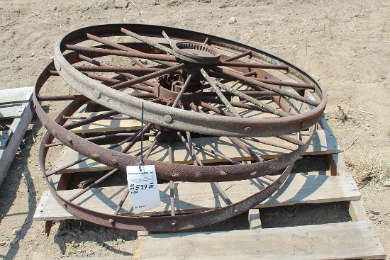 (3)OLD SPOKE RAKE  WHEELS