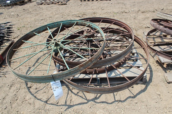 (4) OLD SPOKE RAKE WHEELS