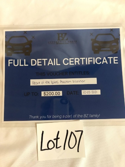 Full Vehicle Detail- Donated by BZ Automotive Ligonier