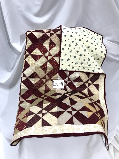 Burgandy Quilted Throw- Donated by Beth Becker