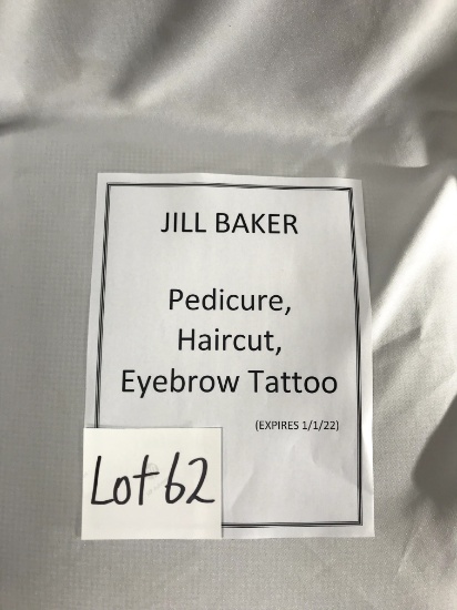 Pedicure, HC, Eyebrow Tattoo- Donated by Jill Baker at Jill & Jennifers Sal