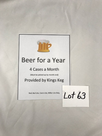 Beer for a Year- 1 Case of Domestic  per week for a year (Must be picked up