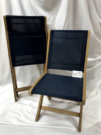 2 Three Bird Casual Teak Folding Chairs- Donated by Caliber Designs