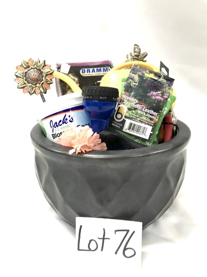 Gardening Basket- Pot, Plant Food, Watering Can, Pruners, Sprayer, Apron &