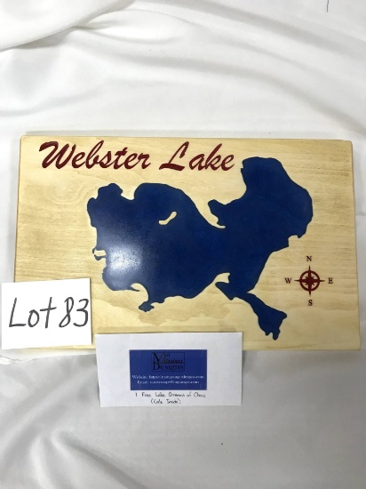 Webster Lake Wooden Map/Sign & Free Ornament Code- Donated by Matt Granger