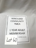 Kosciusko YMCA One Year Membership- Donated by Kosciusko County YMCA