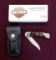 Harley Davidson Custom Folding Knife with sheath