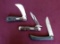Lot of (3) Case XX Pocket Knives