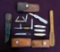 Lot of (7) VIntage Pocket Knives & (5) Various Sheaths
