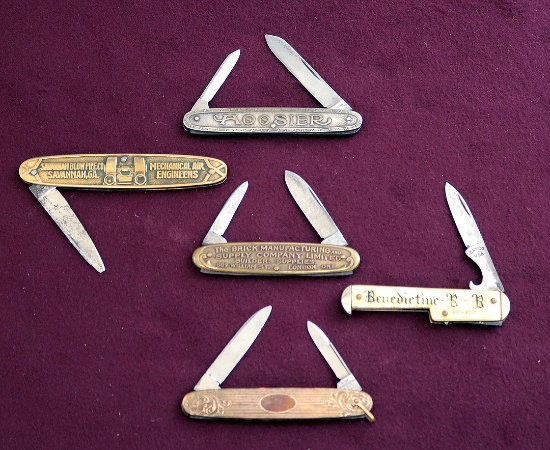 Lot of (5) Vintage Promotional Pocket Knives