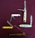Lot of (5) Vintage Promotional Pocket Knives